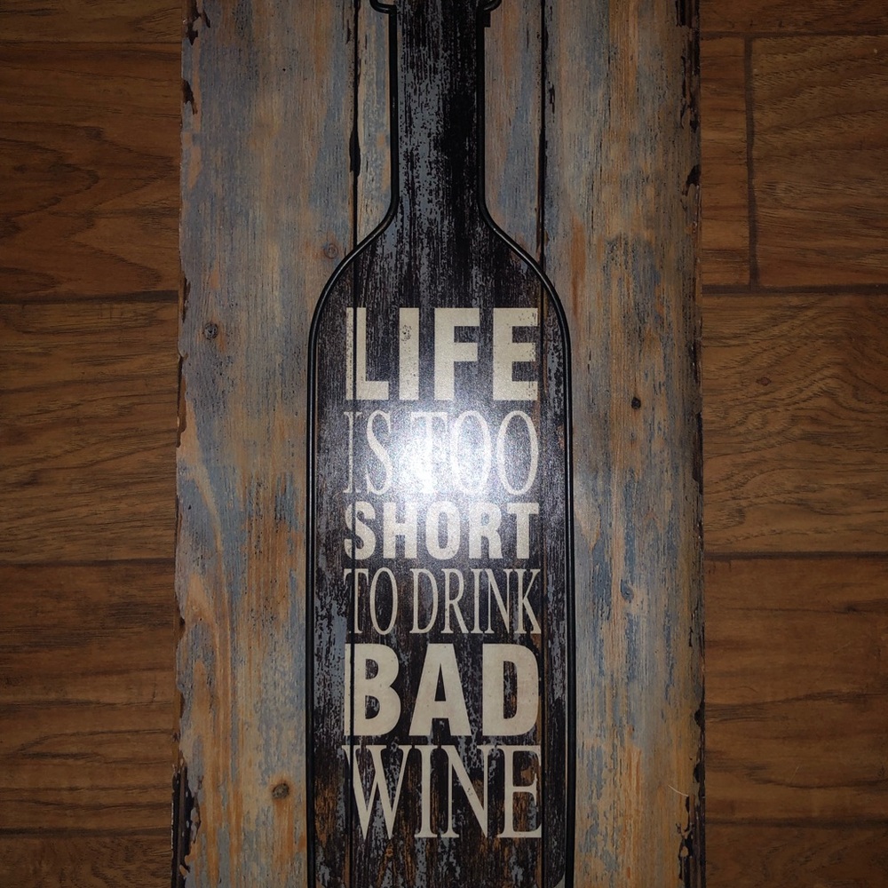 Wood and 3D metal rustic wine picture